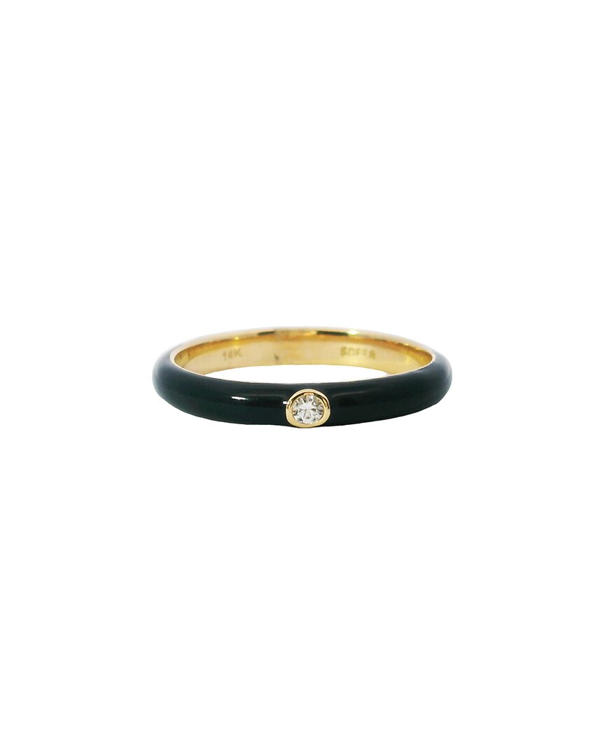 Nephora 14k 0.03 Ct. Tw. Diamond Ring In Black