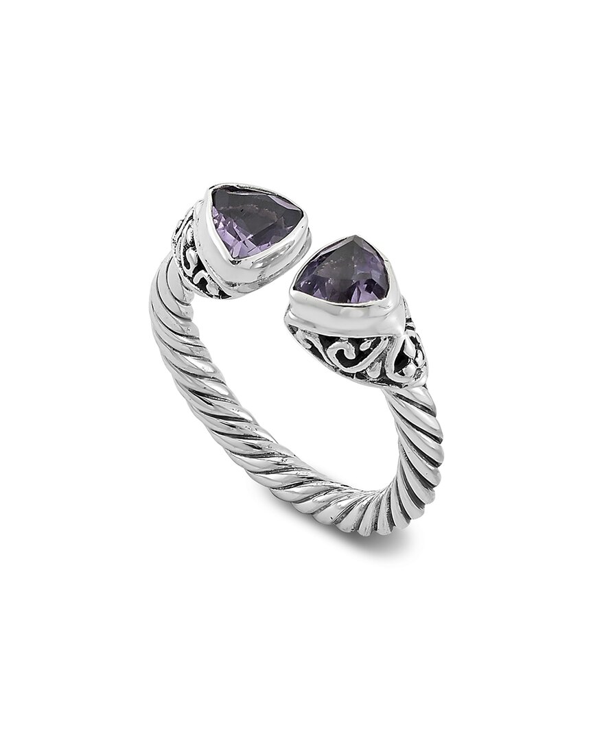 Samuel B. Silver Amethyst Bypass Ring