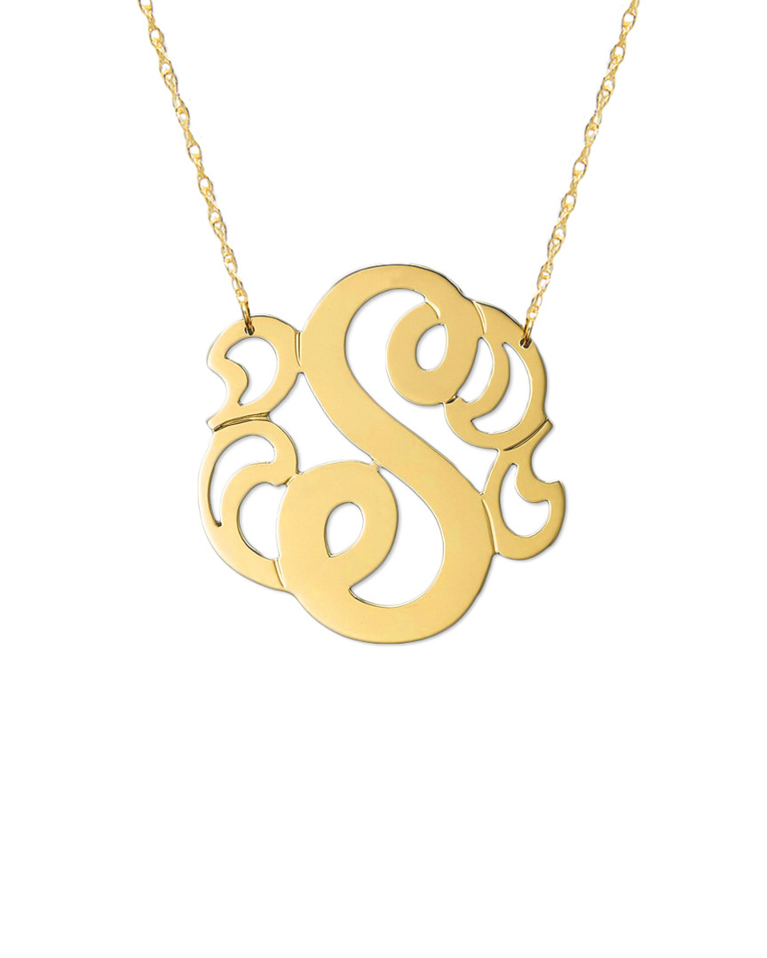 Shop Jane Basch 14k A-z Swirly Initial Necklace (a-z)