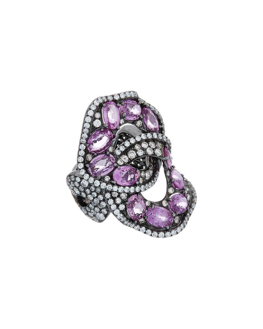 Diana M. Fine Jewelry 18K & Rhodium 9.50 ct. tw. Diamond & Sapphire Ring