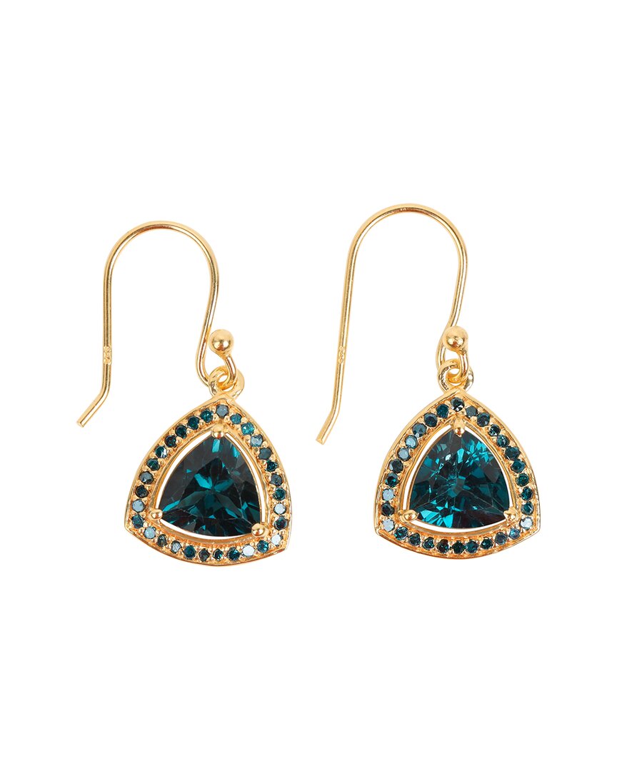 Shop Tiramisu Gold Over Silver 4.29 Ct. Tw. London Blue Topaz Earrings