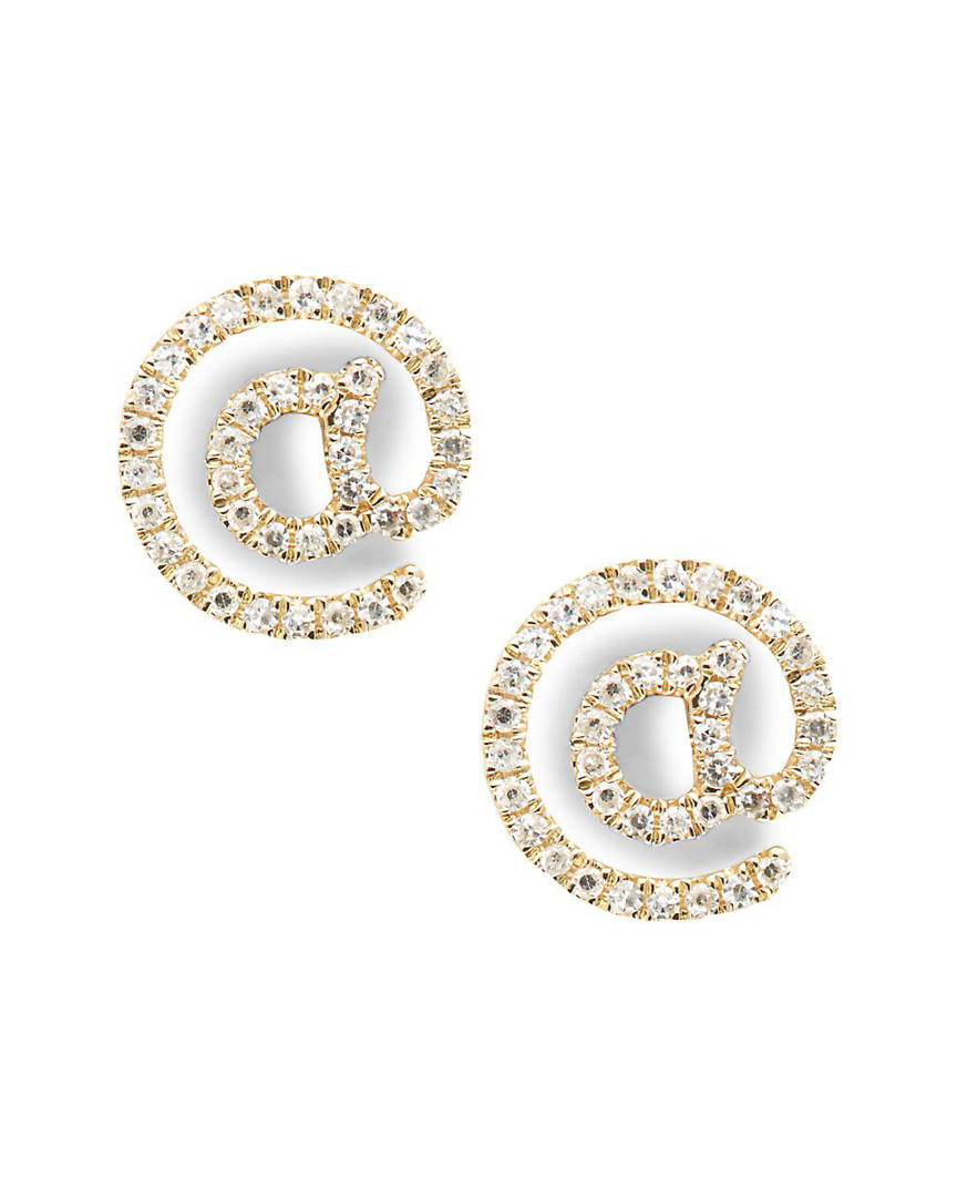 Casa Reale White Diamonds & 14k Yellow Gold At-the-rate Stud In Gold