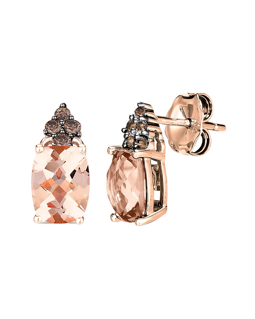 Le Vian ® Euphoria Chocolate 14k 1.46 Ct. Tw. Diamond & Morganite Earrings