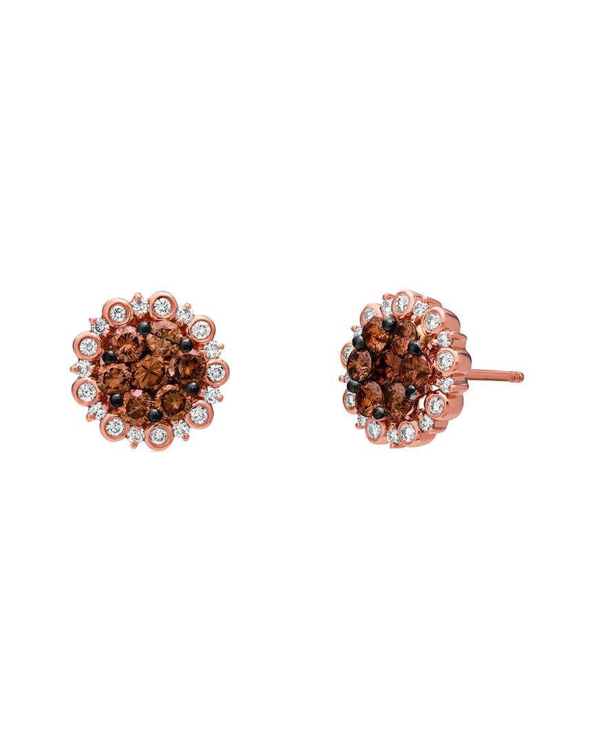 Le Vian Chocolate Cluster 14k Rose Gold 1.43 Ct. Tw. Diamond Earrings