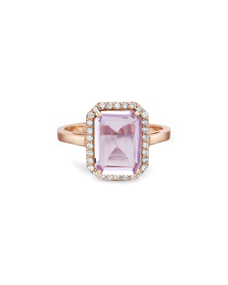 Forever Creations Usa Inc. Forever Creations 14k Rose Gold 2.17 Ct. Tw. Diamond & Morganite Halo Ring