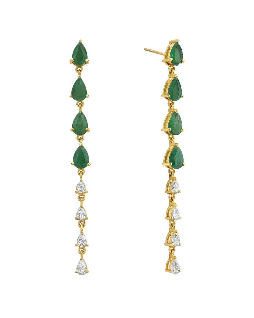 Forever Creations Usa Inc. Forever Creations 14k 3.10 Ct. Tw. Diamond & Emerald Earrings