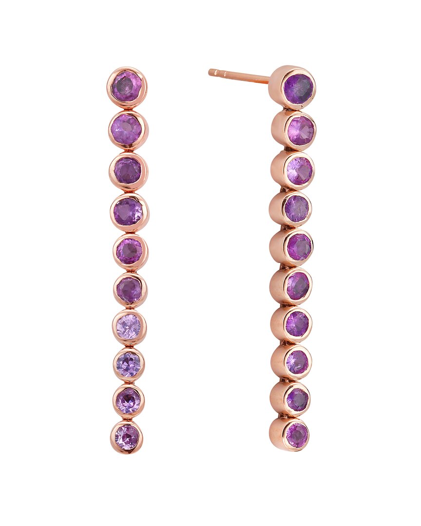 Forever Creations Usa Inc. Forever Creations 14k Rose Gold 1.70 Ct. Tw. Pink Sapphire Earrings