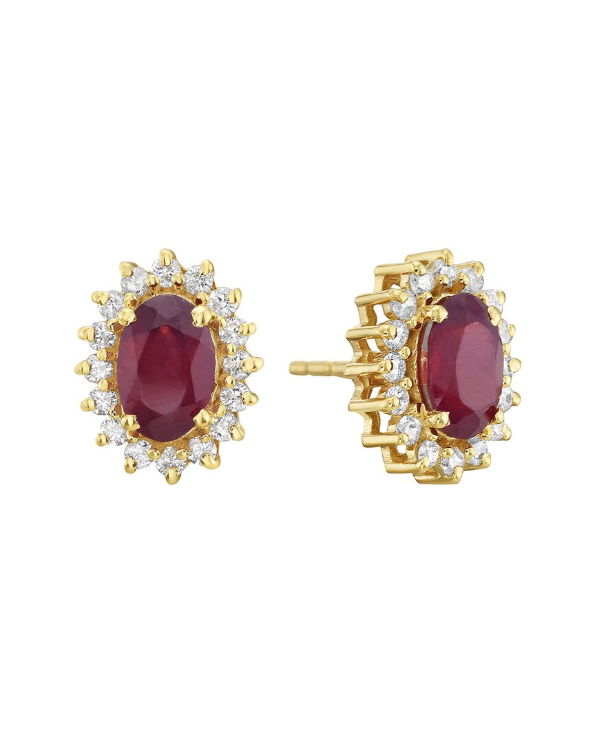 Forever Creations Usa Inc. Forever Creations 14k 1.70 Ct. Tw. Diamond & Ruby Earrings