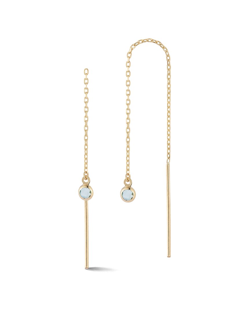 Ember Fine Jewelry 14K Blue Topaz Threader Earrings