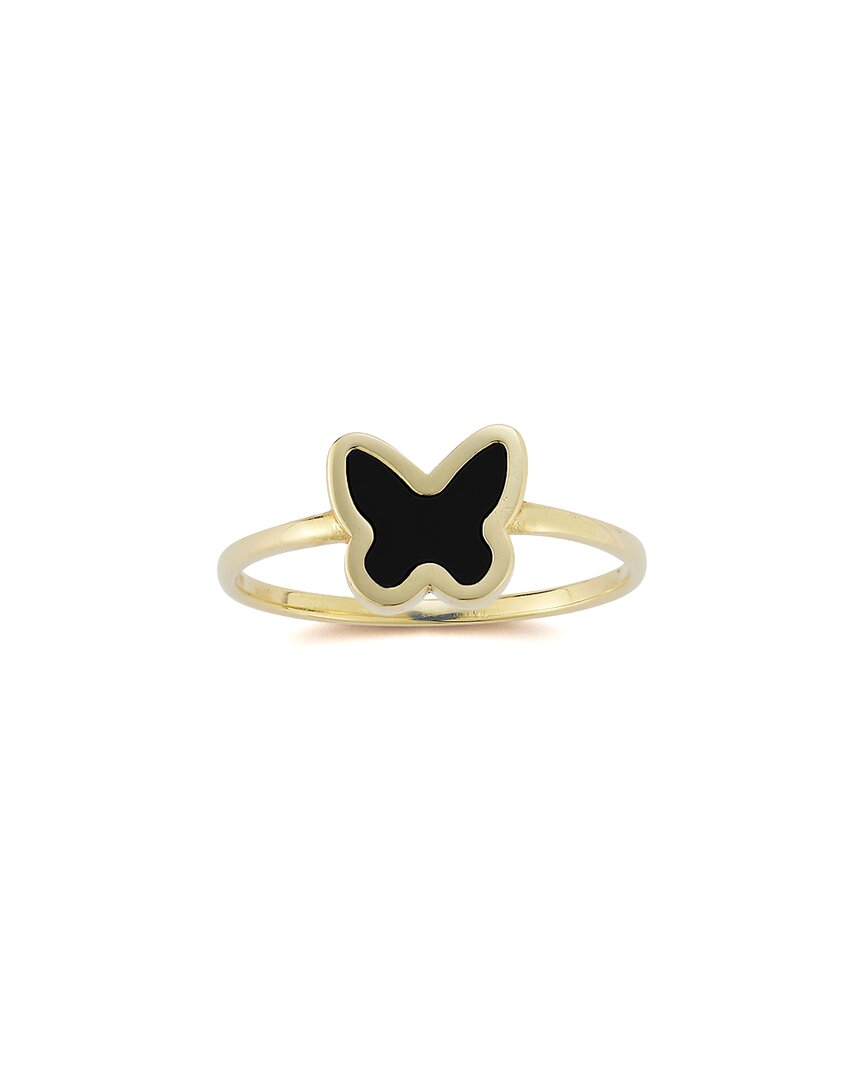 Ember Fine Jewelry 14k Black Onyx Butterfly Ring In Gold