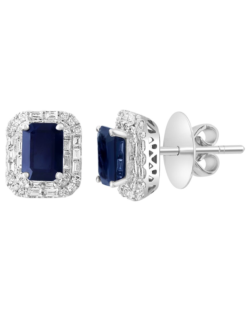 Effy Fine Jewelry 14k 2.56 Ct. Tw. Diamond & Blue Sapphire Earrings