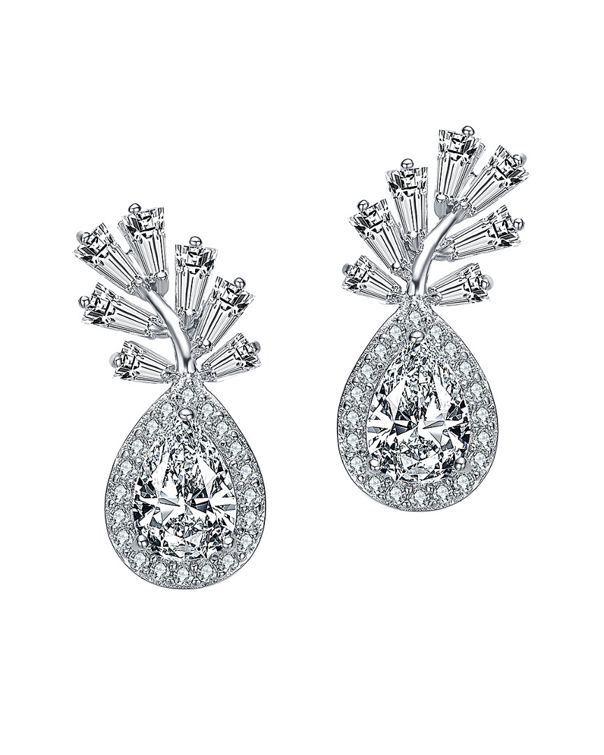 GENEVIVE GENEVIVE SILVER CZ EARRINGS
