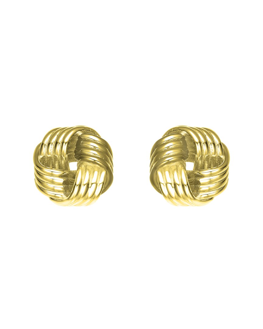 Genevive 14k Plated Twisted Studs