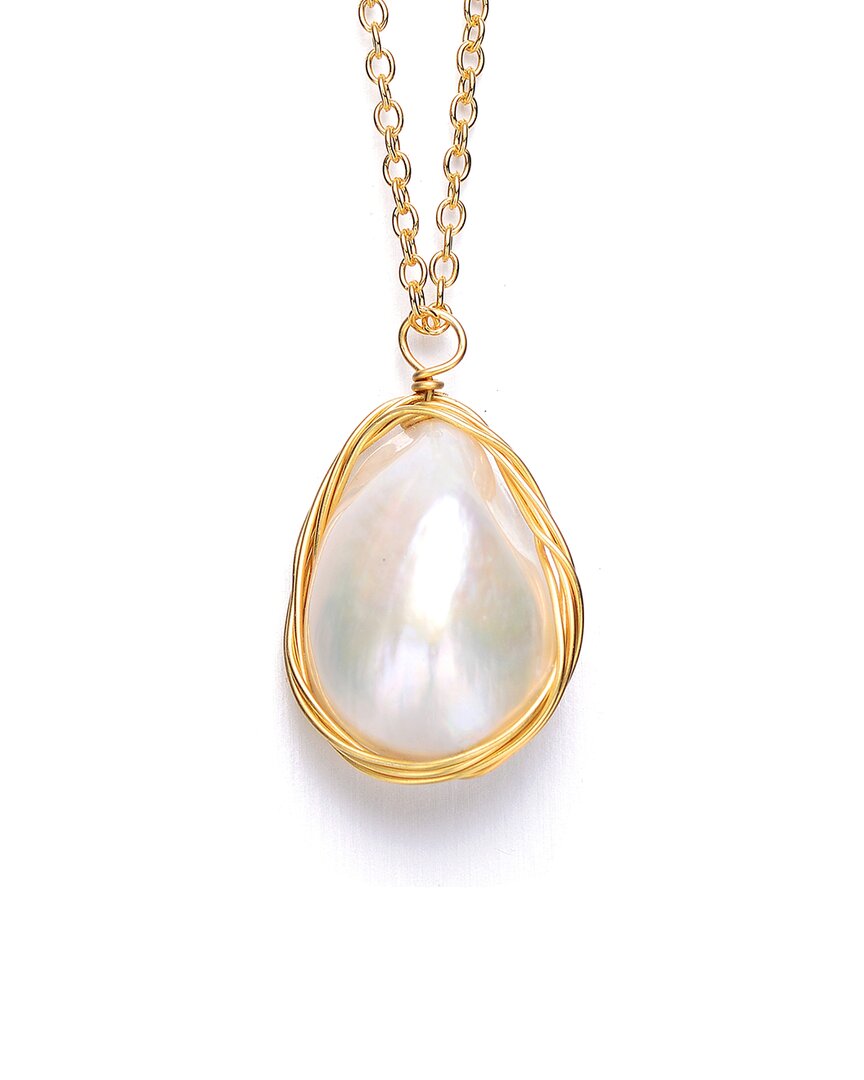 Genevive 14k Over Silver 12-15mm Pearl Pendant Necklace