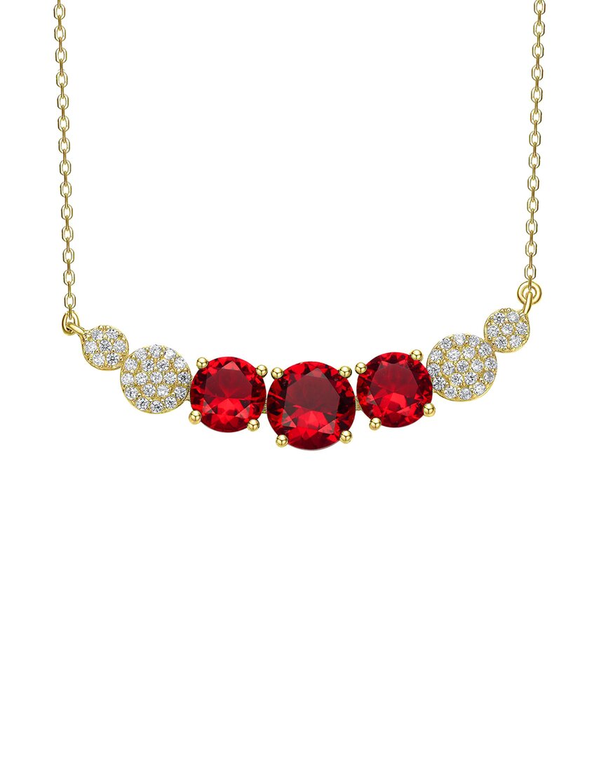 Genevive 14k Over Silver Necklace In Red