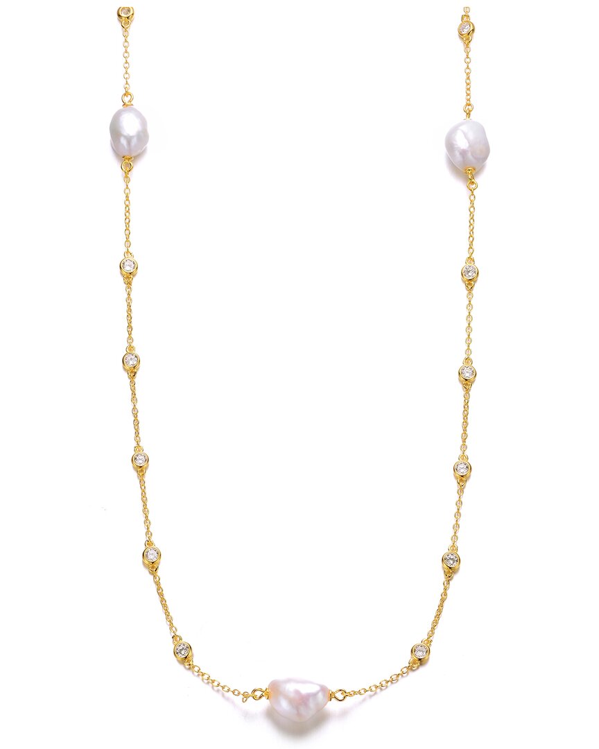 Genevive 14k Over Silver 14.5-15mm Pearl Necklace