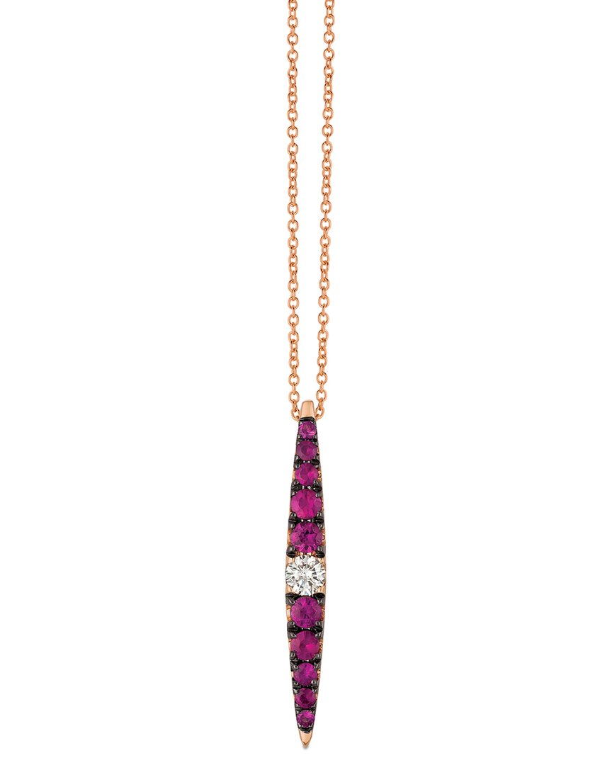 Le Vian ® 14k Strawberry Gold 0.57 Ct. Tw. Diamond & Ruby Pendant Necklace