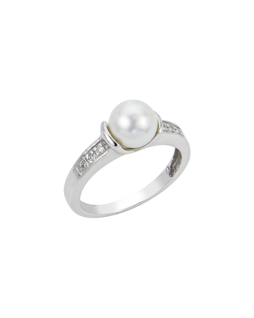 Pearls 14k Diamond 7-7.5mm Pearl Ring