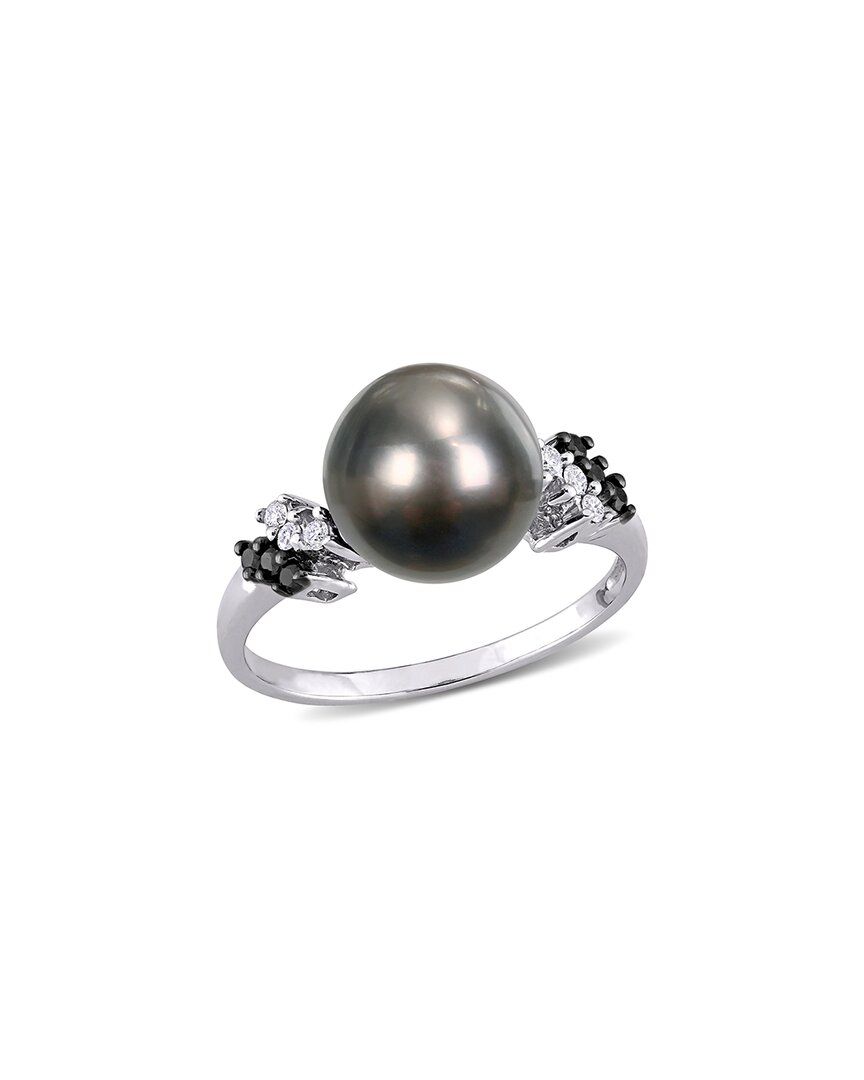 Pearls 10k 0.13 Ct. Tw. Diamond 9-9.5mm Pearl Ring
