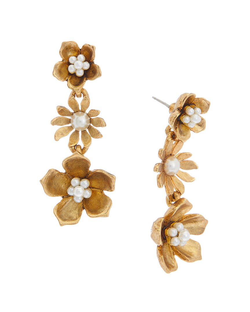 Oscar De La Renta Resort 2023 14k Dangle Flower Earrings In Multi