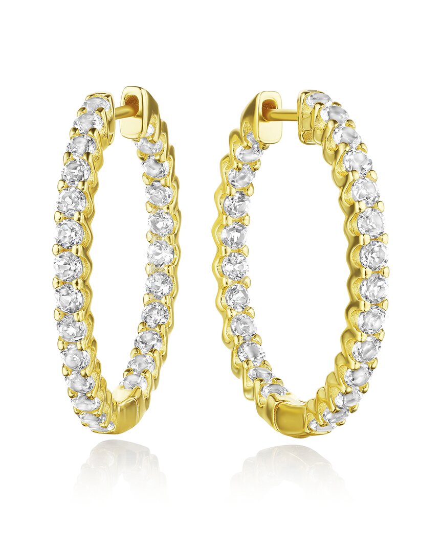 House Of Frosted Muriel Silver 4.00 Ct. Tw. White Topaz Hoops In Gold