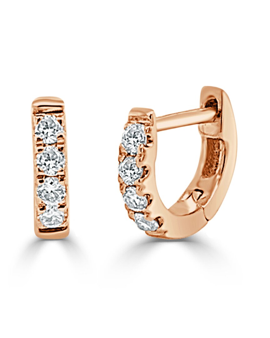 Sabrina Designs 14k Rose Gold 0.12 Ct. Tw. Diamond Huggie Earrings