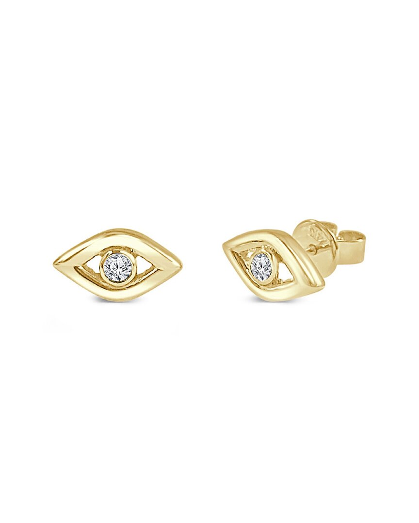 Sabrina Designs 14k Diamond Evil Eye Earrings