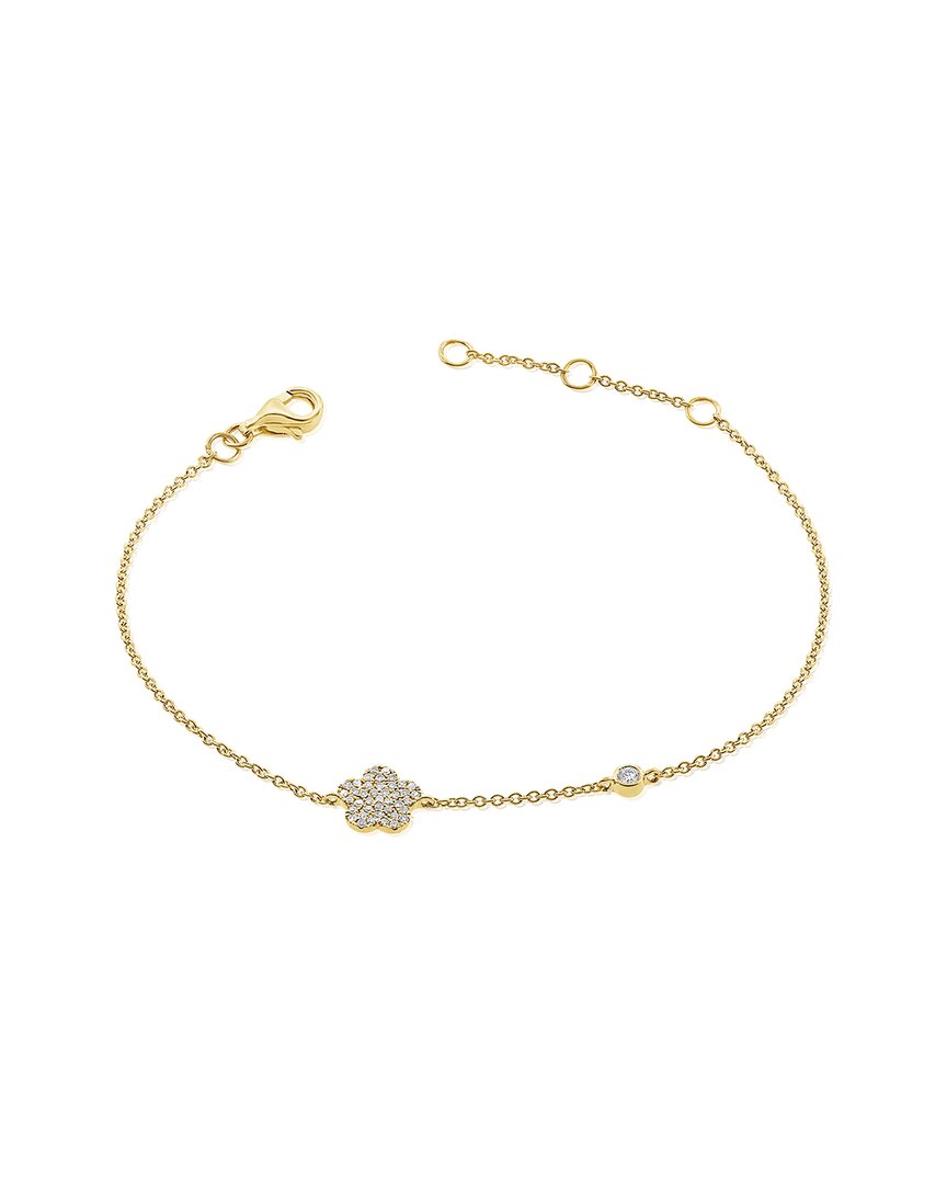Sabrina Designs 14k 0.17 Ct. Tw. Diamond Flower Bracelet In Gold