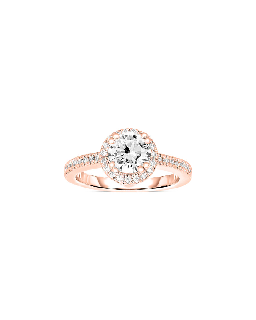 Genevive 14k Rose Over Silver Cz Ring