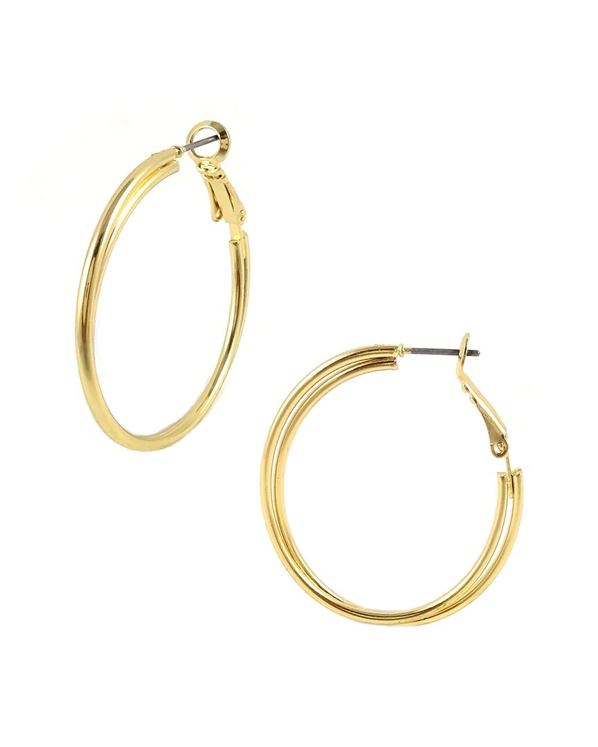 Savvy Cie 18k Plated Double Hoops