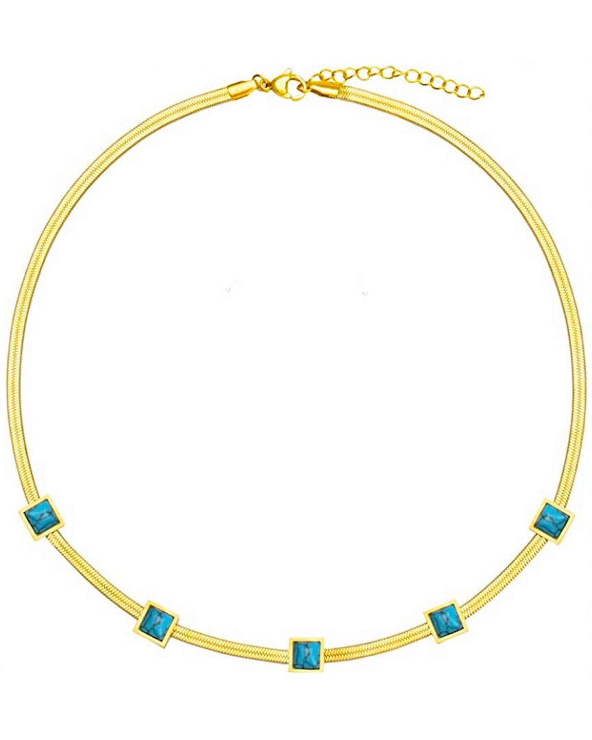 Liv Oliver 18k Plated 5.70 Ct. Tw. Turquoise Necklace
