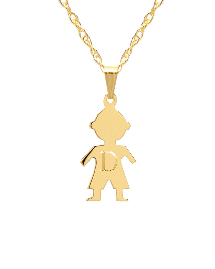 Shop Jane Basch 14k Petite Boy Initial Charm Necklace (a-z)