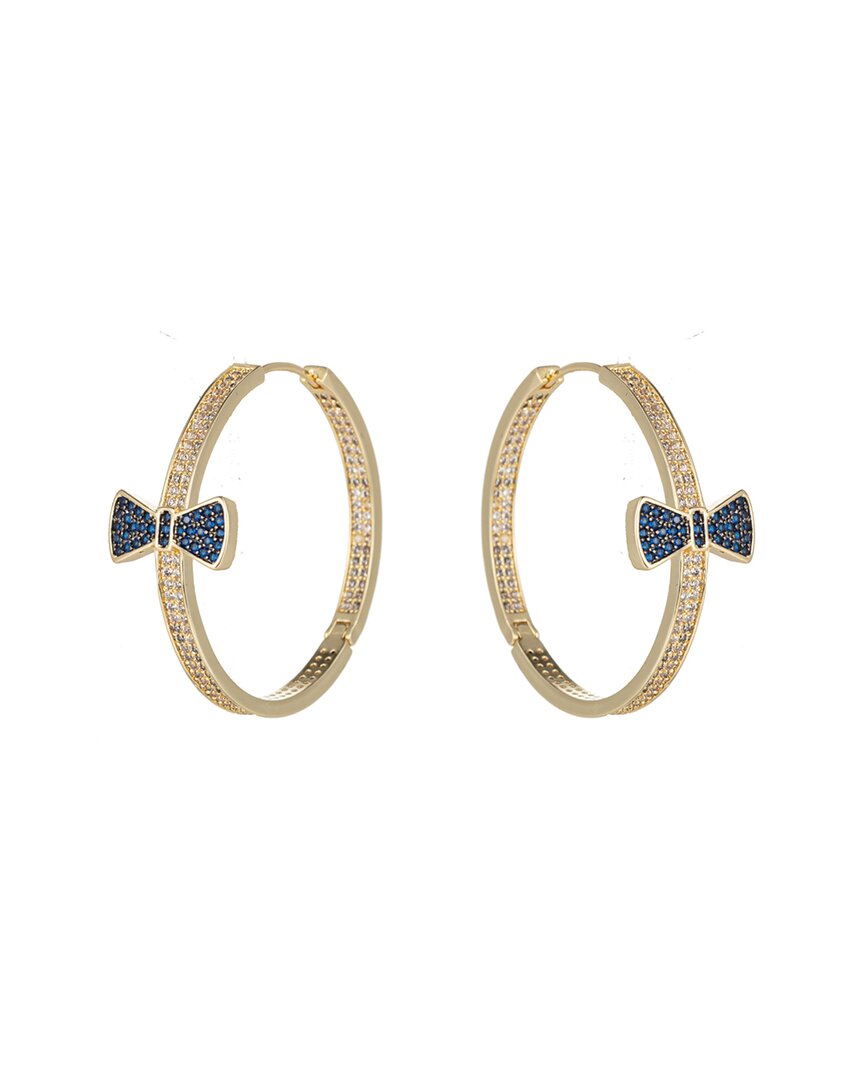 Shop Eye Candy La Luxe Collection Cz Blue Bow Loop Earrings