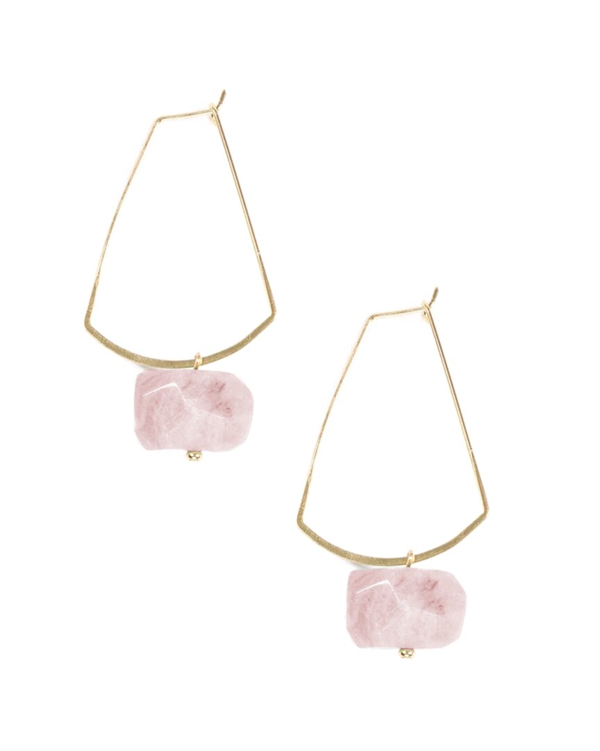 Eye Candy La Luxe Collection Rose Quartz Sofia Drop Earrings