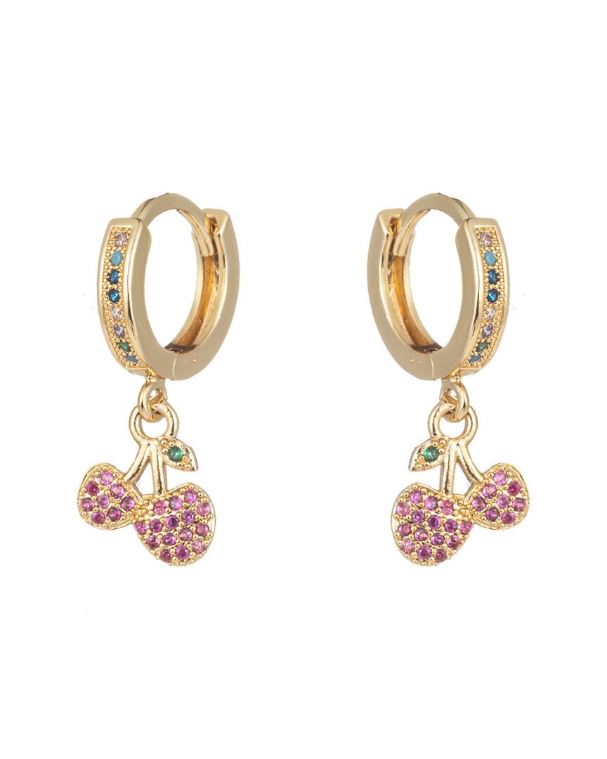 Eye Candy La Eye Candy Los Angeles Luxe Collection Cz Red Cherry Huggie Earrings