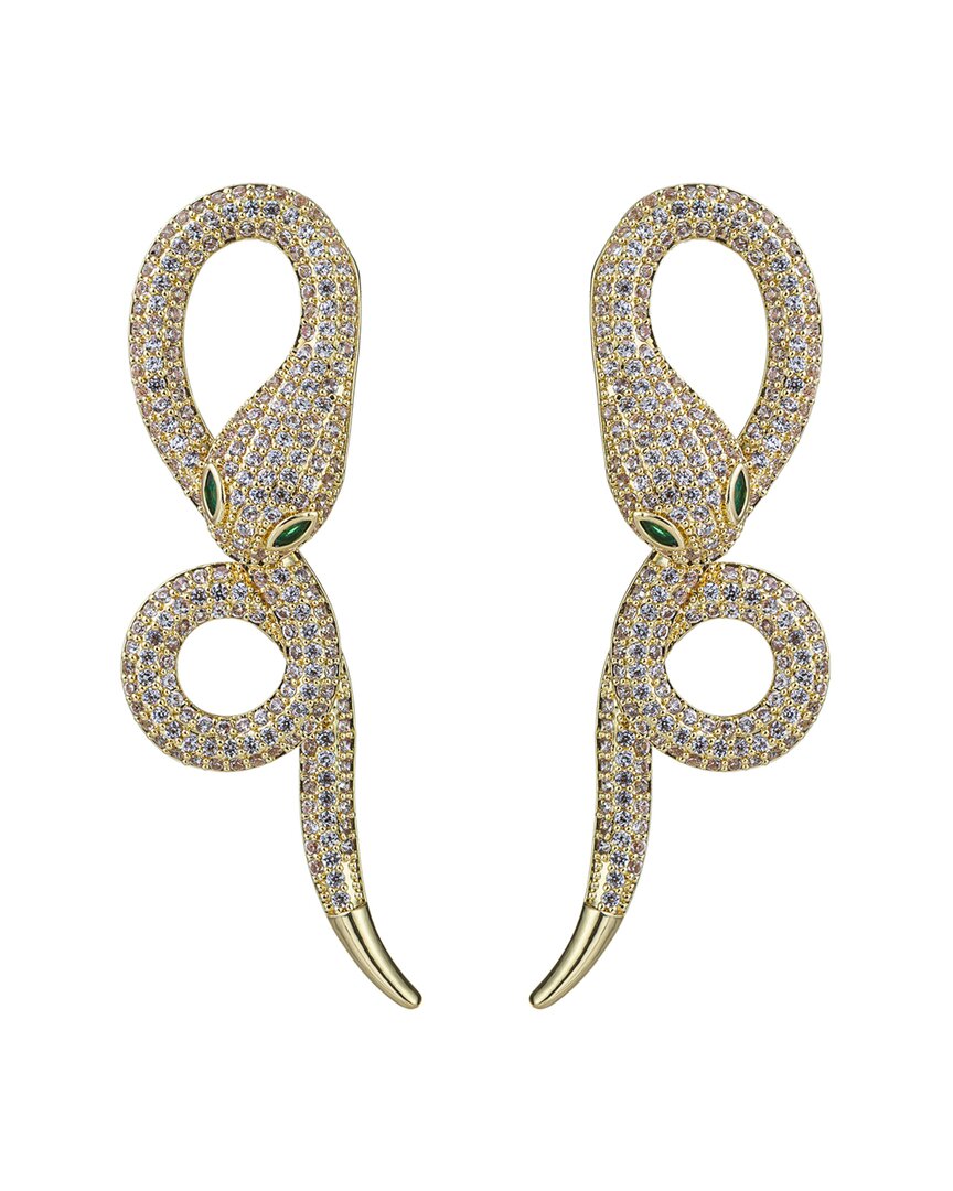 EYE CANDY LA EYE CANDY LA LUXE COLLECTION 18K PLATED CZ SNAKE DANGLE EARRINGS