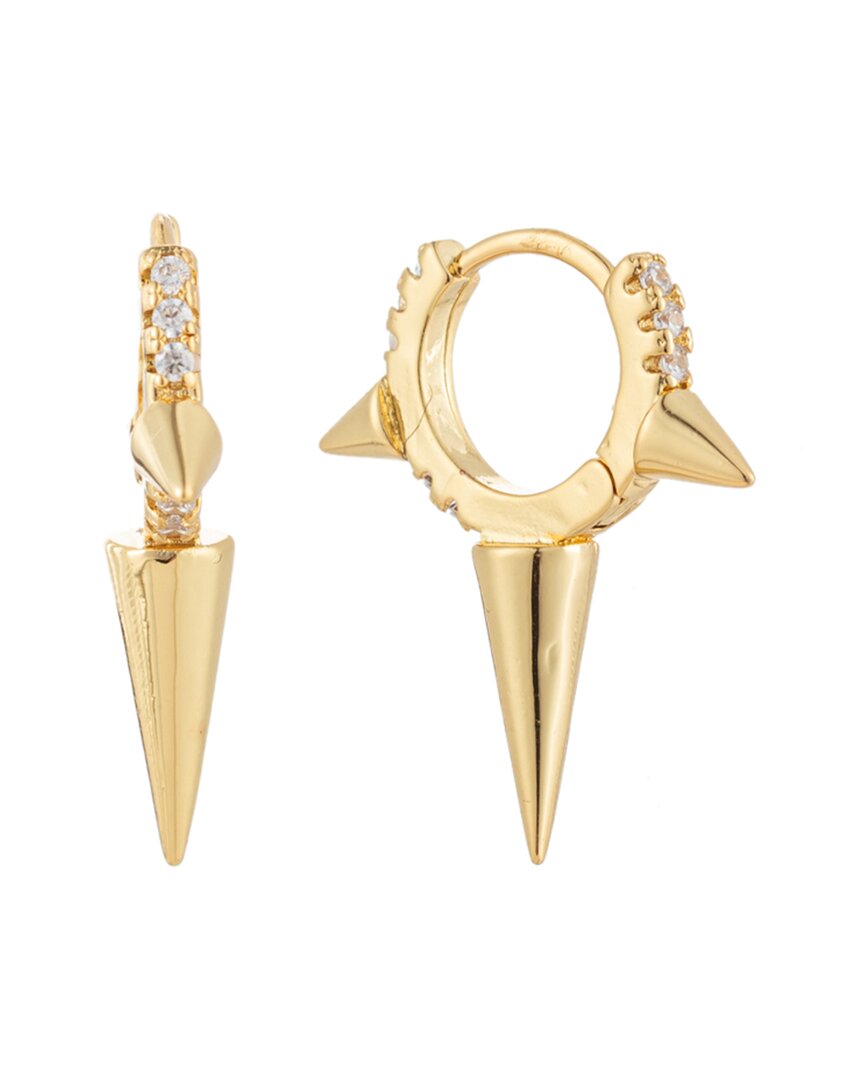 Eye Candy La Eye Candy Los Angeles Luxe Collection 18k Plated Cz Spike Huggie Earrings