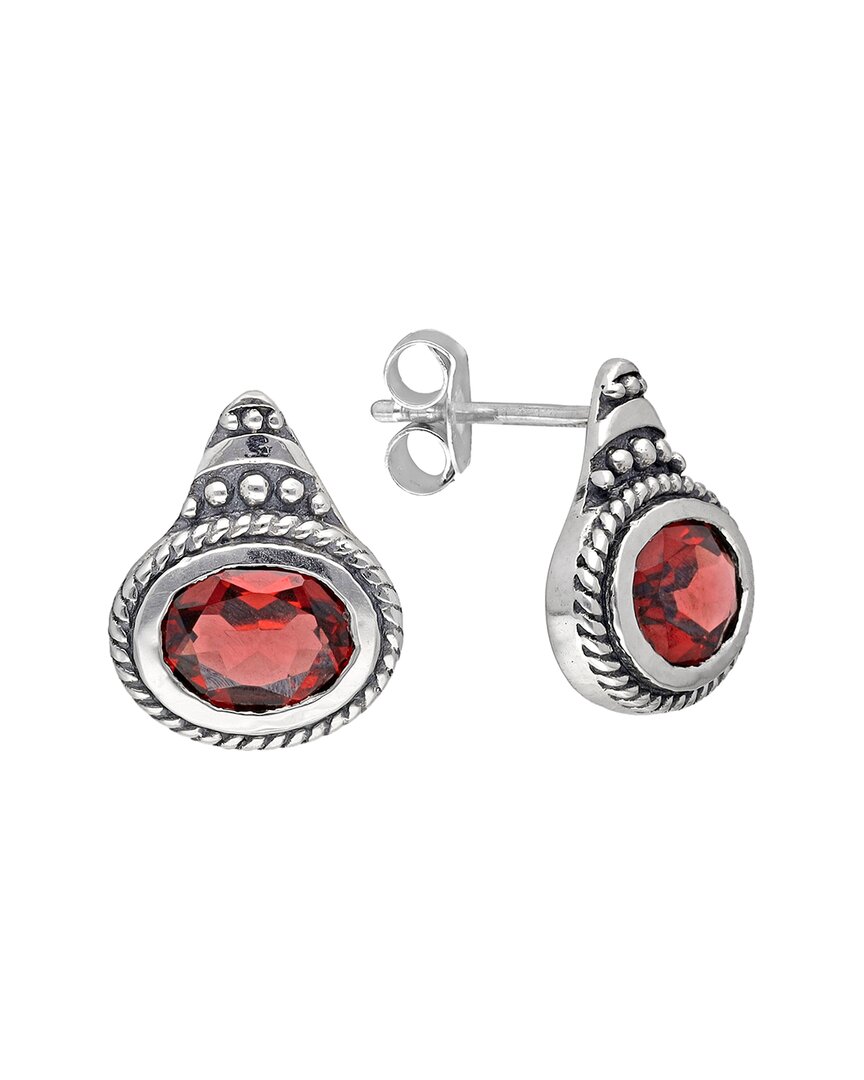 Tiramisu Silver 1.47 Ct. Tw. Garnet Earrings