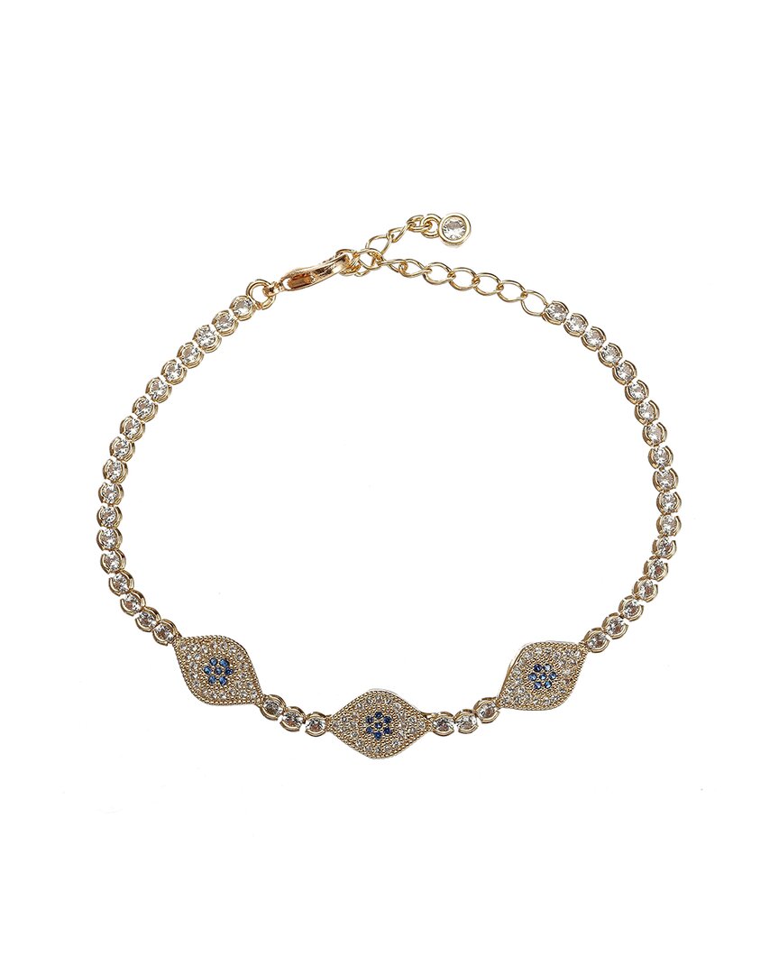 Eye Candy La Luxe 18k Plated Cz Triple Eye Bracelet