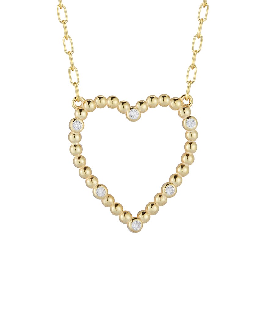 Glaze Jewelry 14k Over Silver Cz Heart Necklace