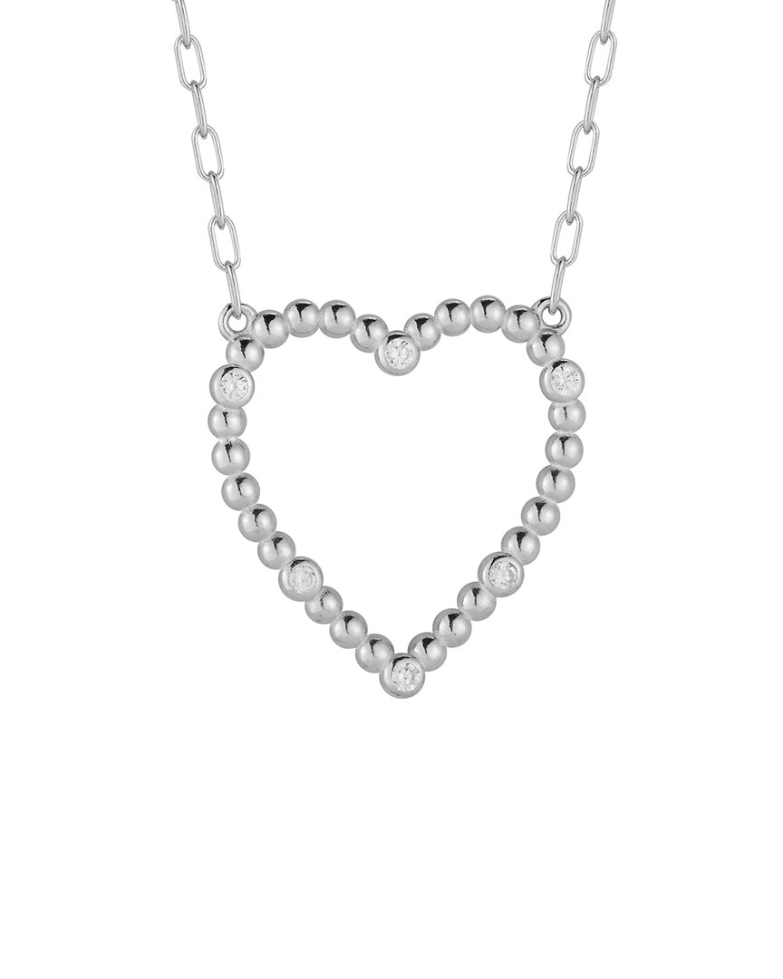 Glaze Jewelry Silver Cz Heart Necklace