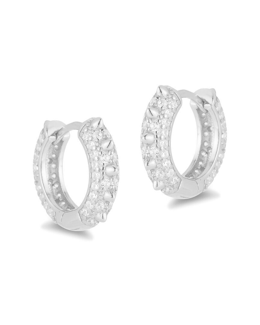 Glaze Jewelry Silver Diamond Cz Spike Huggie Earrings