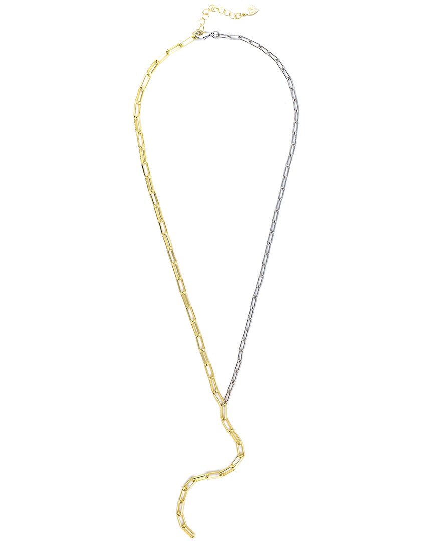 Rivka Friedman Rhodium Plated Paperclip Chain Necklace