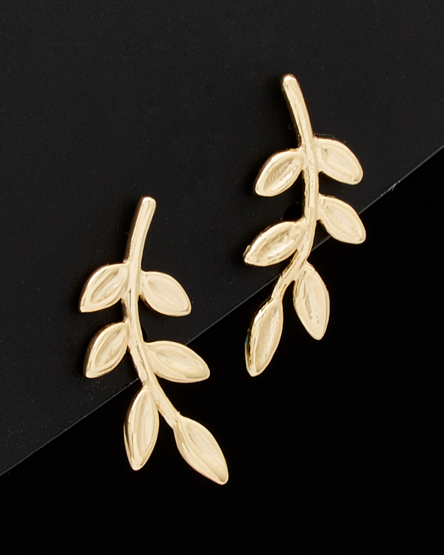 Italian Gold 14k  Leaf Earrings