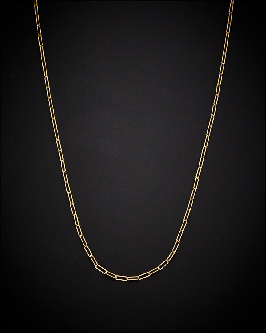 Italian Gold 14k  Polished Paperclip Chain Necklace