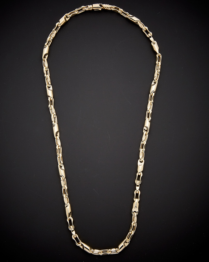 Italian Gold Bullet Link Necklace
