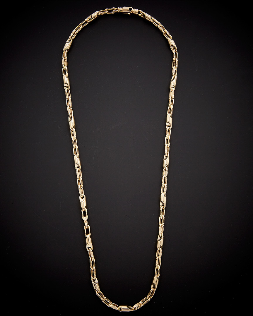 Italian Gold 14k  Fancy Bullet Link Necklace