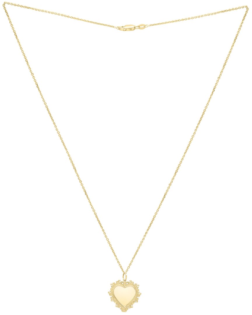Italian Gold 14k  Vintage Heart Necklace