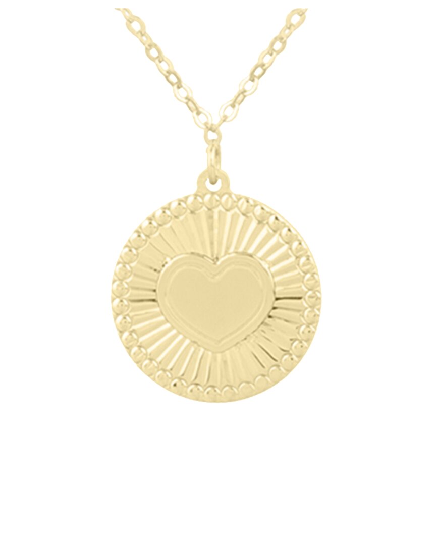 Italian Gold 14k Heart Disc Necklace