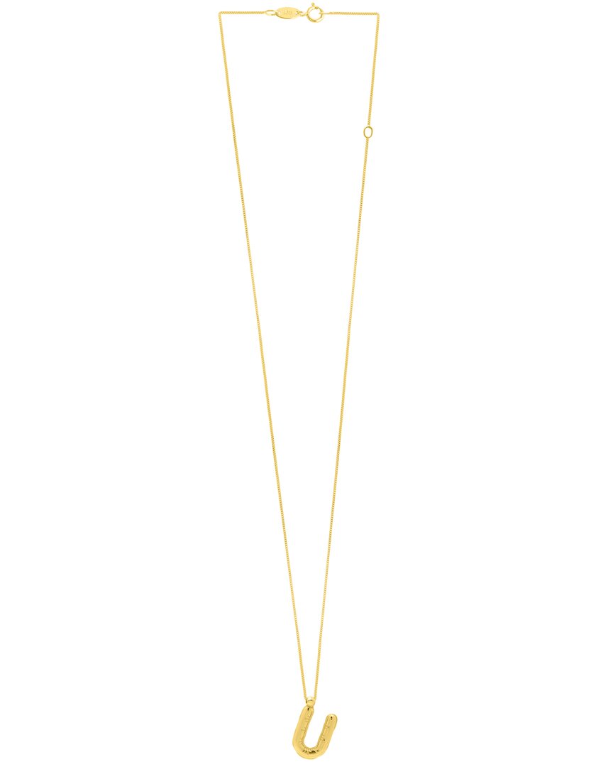 Italian Gold 14k Helium Initial Necklace